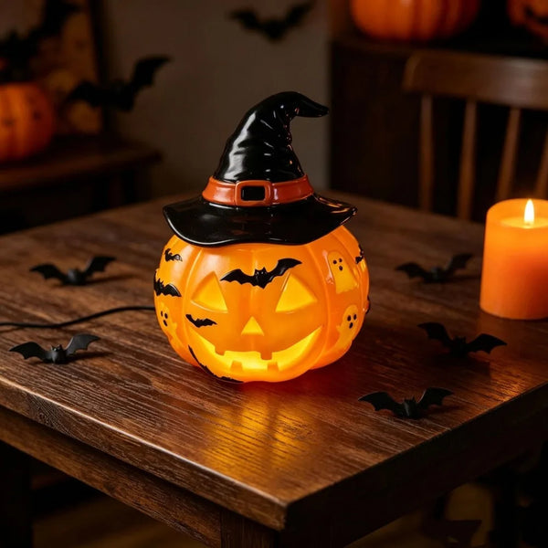 Witch hat pumpkin Halloween lamp